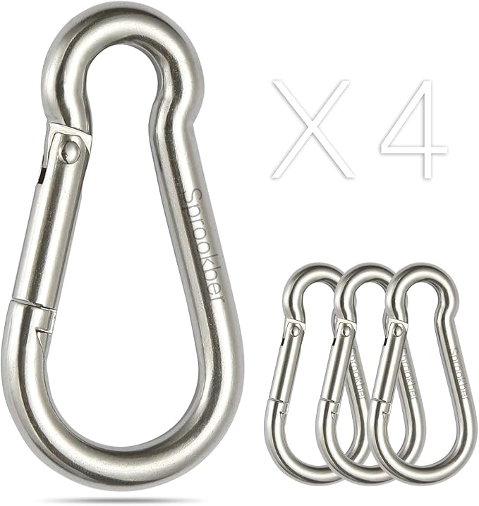 sprookber Stainless Steel Carabiner Spring Snap Hook by Sprookber