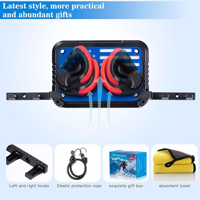 Ski Rack Wall Mount Ski & Snowboard Skateboard Wall Mount Fits Any Board holder - Image 3