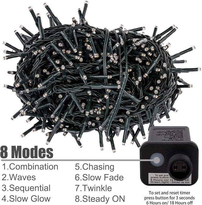 AWQ 500 LED 49ft Christmas Cluster Lights Christmas Decoration String Lights - Image 6