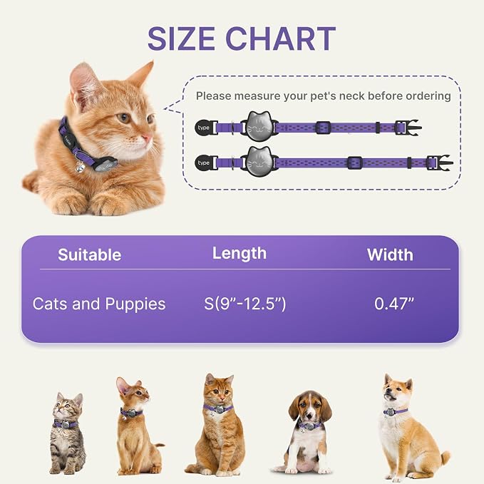 Waterproof Airtag 2nd & 1st Cat Collar, Breakaway Cat Airtag Collar - Image 6