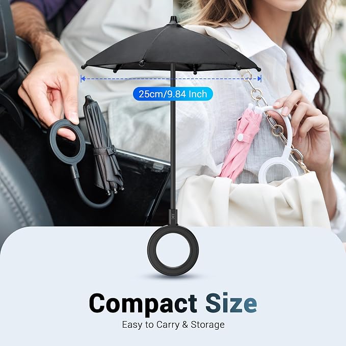 Double Magnetic Phone Umbrella, UPF45+ Magnetic Phone Sunshade Shield - Image 8