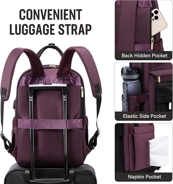 LOVEVOOK Laptop Backpack for Women 15.6 Inch Laptop Bag - Image 4