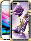 Compatible with iPhone 8 Plus 7 Plus Case, High Heeled Purple Diamond Rose by Unknown
