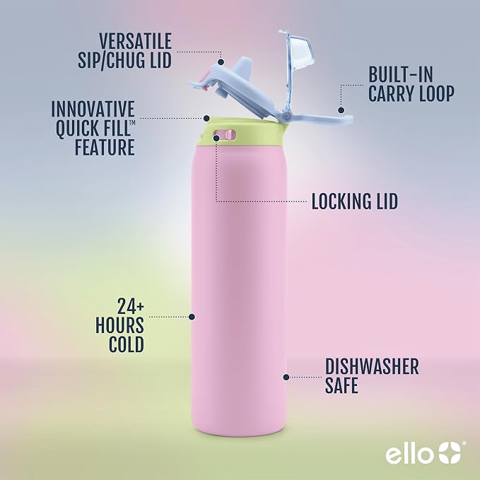 Ello Pop & Fill 32oz Stainless Steel Water Bottle - Image 3