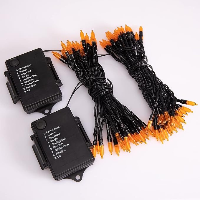 Halloween Orange String Lights Decorations，2 Pack 17.8 Feet 50 LED Battery - Image 8