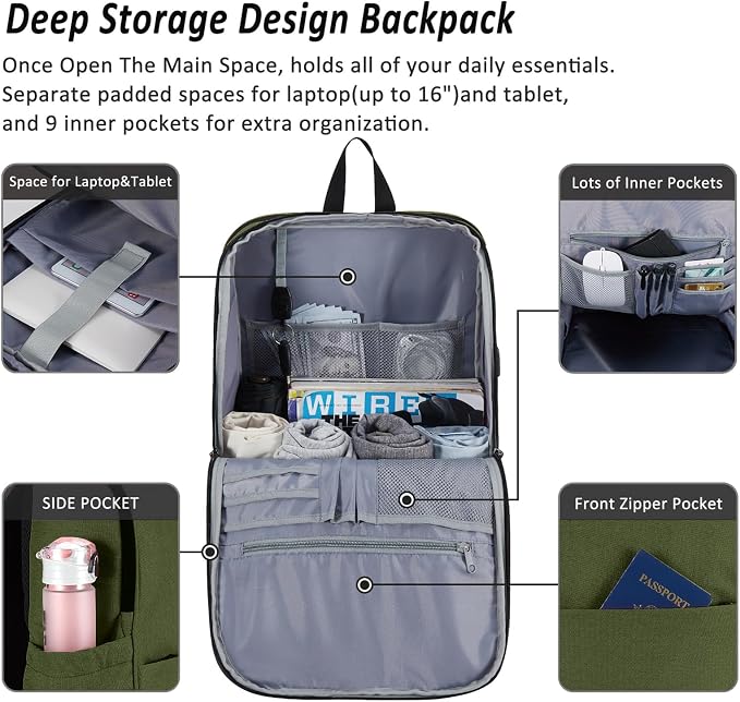 MAXTOP Deep Storage Laptop Backpack Business Anti-theft Backpacks College - Image 2