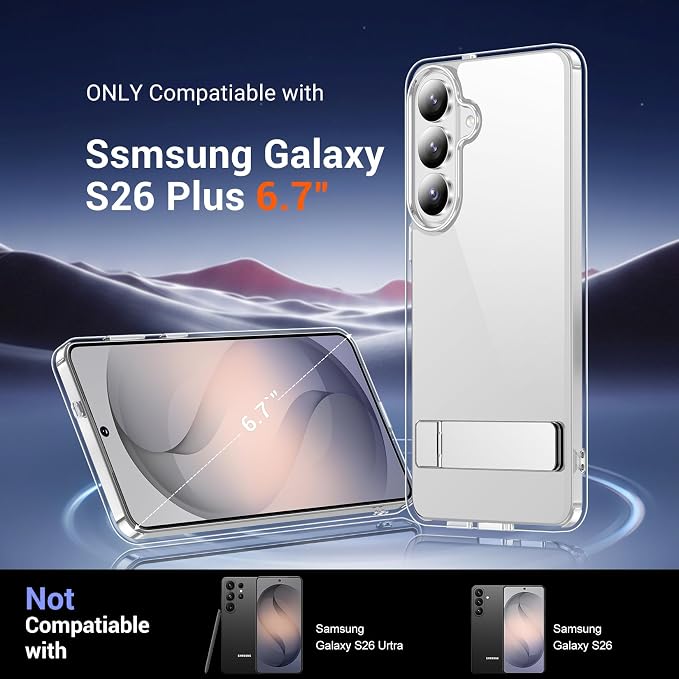 Temdan Designed for Samsung Galaxy S26 Plus Case Clear, Built-in Invisible - Image 2