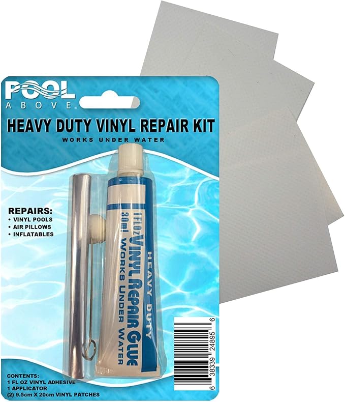 Heavy Duty Vinyl Repair Patch Kit | Vinyl Cement Adhesive Glue and Colored by PoolAbove