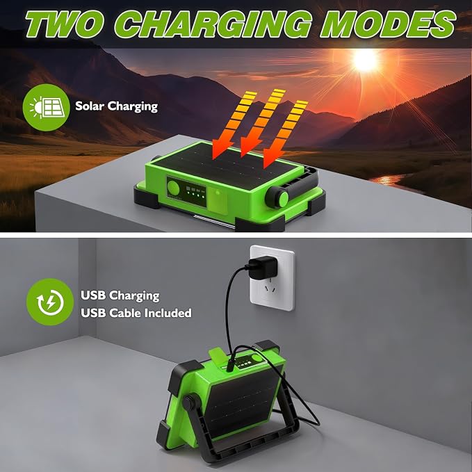 120W Solar Rechargeable Work Light, 144 LED 10000LM Led Work Light - Image 5