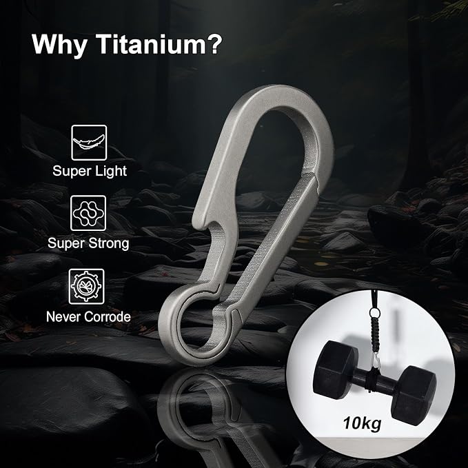PJYTAC Key Chain Clip Titanium Carabiner Keychain Quick Release Carabiner - Image 8