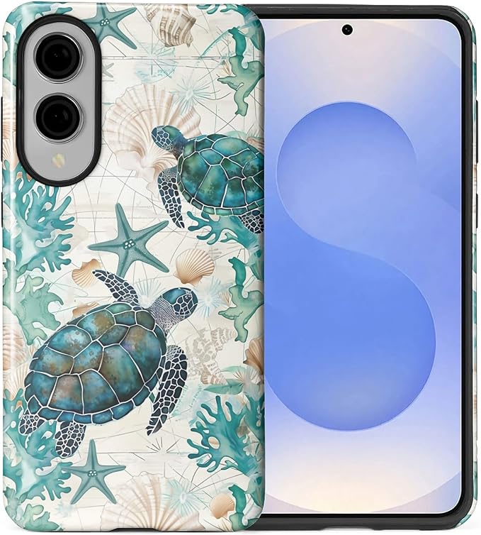 for Samsung Galaxy S25 Edge Case, HL2 Ocean Sea Turtle Nautical Map Hybrid 2 by Unknown