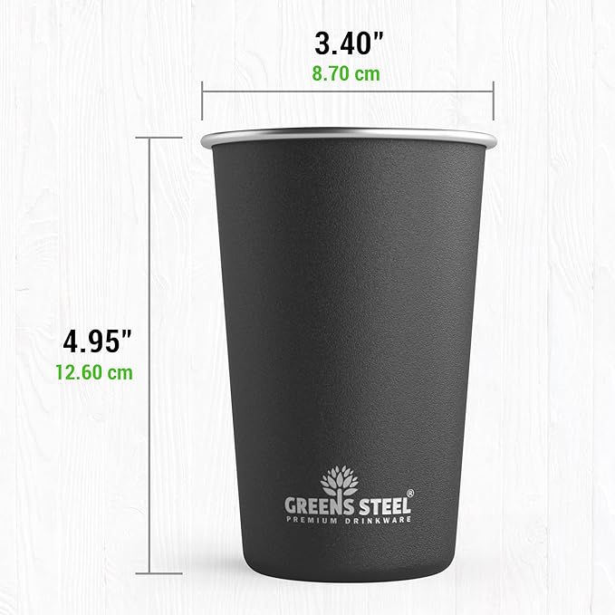 Stainless Steel Cups - 16 oz Pint Tumbler - Premium Metal Drinking Glasses | - Image 4