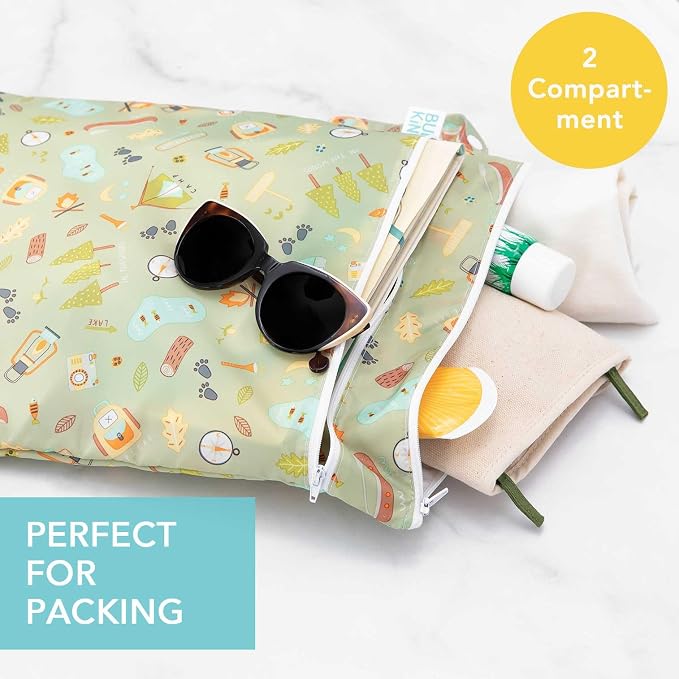 Bumkins Waterproof Wet Dry Bag for Baby, Swim Suit, Cloth Diapers, Pump Parts - Image 2