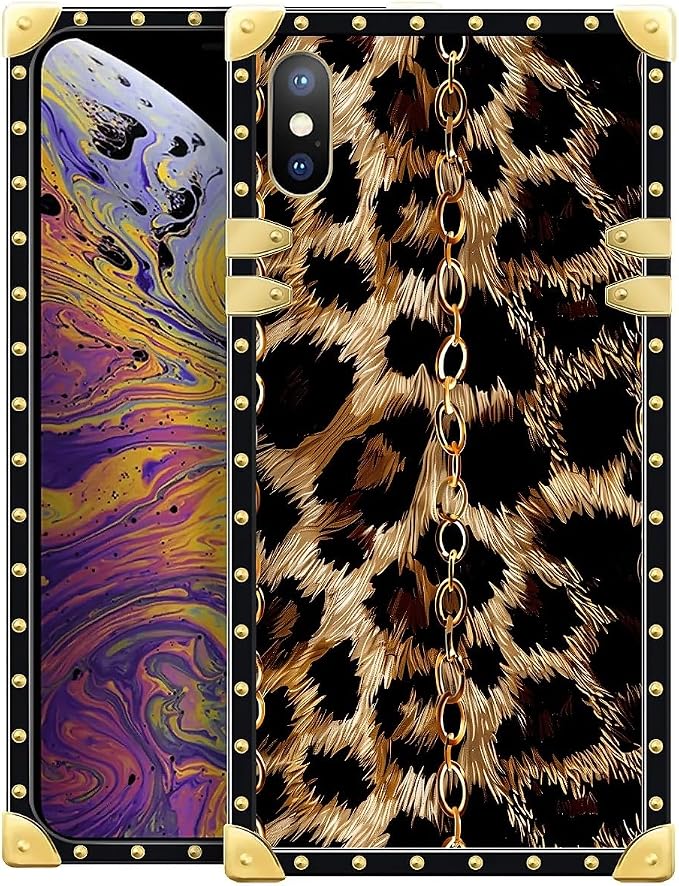 Compatible with iPhone XR Case, Seamless Gold Chain Leopard Luxury Golden by Unknown