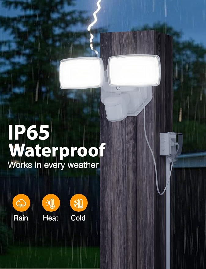 Onforu 32W Plug in Motion Sensor Lights Outdoor, 3200LM Motion Flood Light Dusk - Image 7