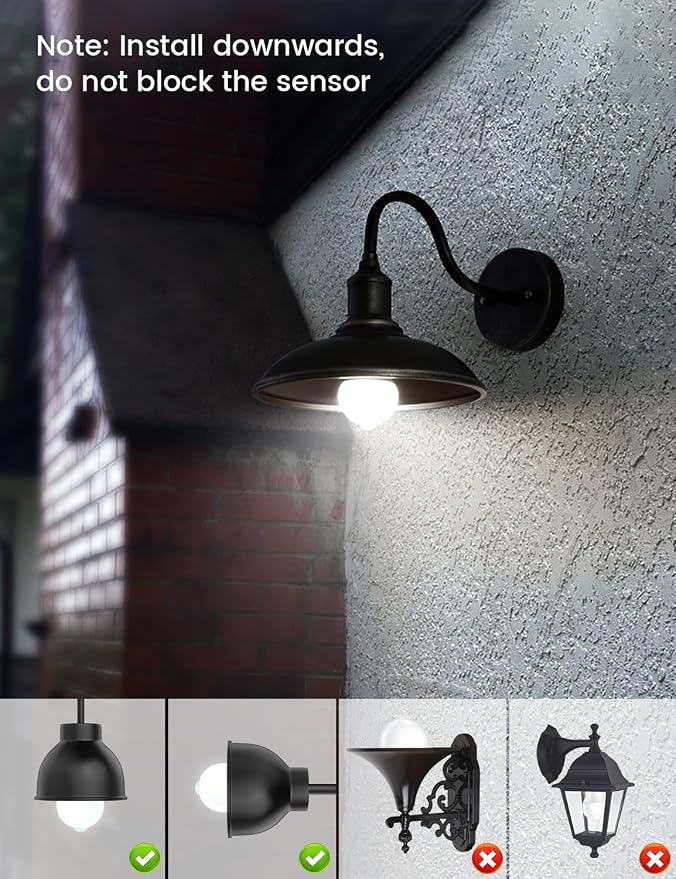 Motion Sensor LED Light Bulbs Outdoor, 13W Dusk to Dawn Sensor Bulb PIR - Image 6