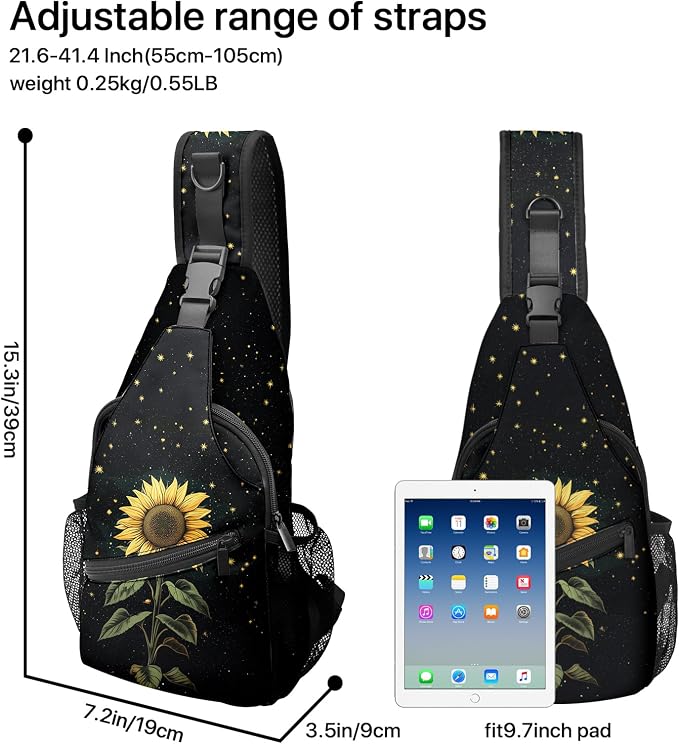FyLybois Sunflower Sling Bag for Women Lightweight Crossbody Backpack Casual - Image 5