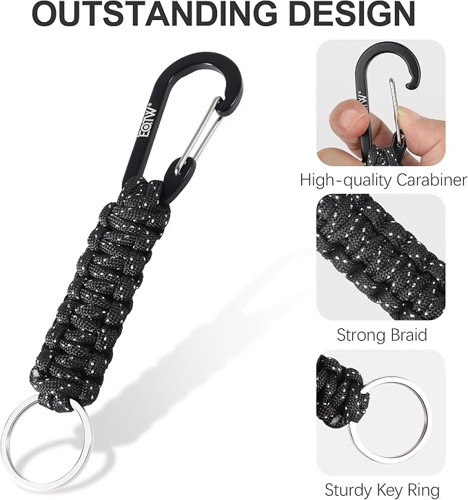 EOTW Paracord Keychain for Men Women Paracord Carabiner Backpack Keychain - Image 3