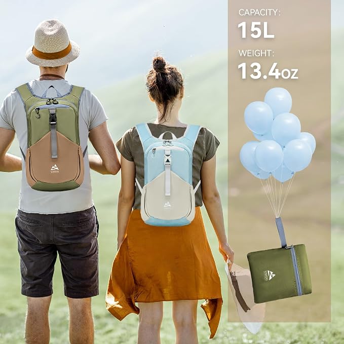 15L Small Hiking Backpack for Men Women Lightweight Packable Backpack Foldable - Image 5
