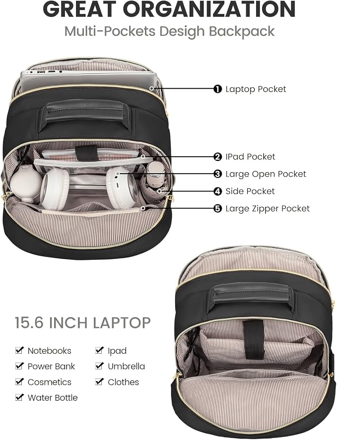 LOVEVOOK Laptop Backpack Purse for Women, Work Travel Computer Bags, College - Image 3