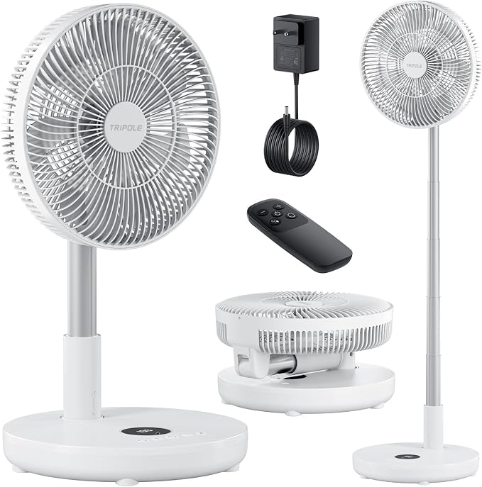 TriPole Oscillating Fan Portable Quiet Standing Fan by TriPole