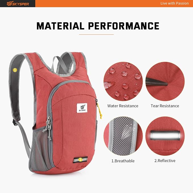 SKYSPER Small Daypack 10L Hiking Backpack Packable Lightweight Travel Day Pack - Image 4