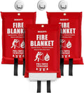 Fire Blanket 3-Pack | Fiberglass Prepared Fire Suppression | 40"x40" Fire by BOZZYS