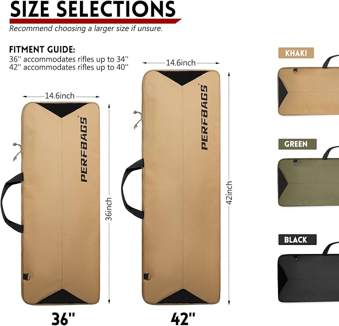 Single Rifle Case Bag, Tactical Padded Soft Gun Case w/MOLLE System, Wide - Image 6