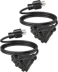 DEWENWILS 6FT Extension Cord, Tri-Tap Extension Cord Splitter, 3 Outlet 16/3 by DEWENWILS