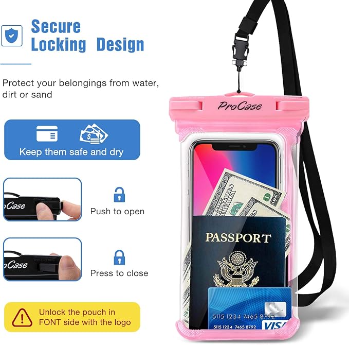 ProCase 2 Pack Waterproof Phone Pouch, Underwater Phone Case Up to 7", Dry Bag - Image 5