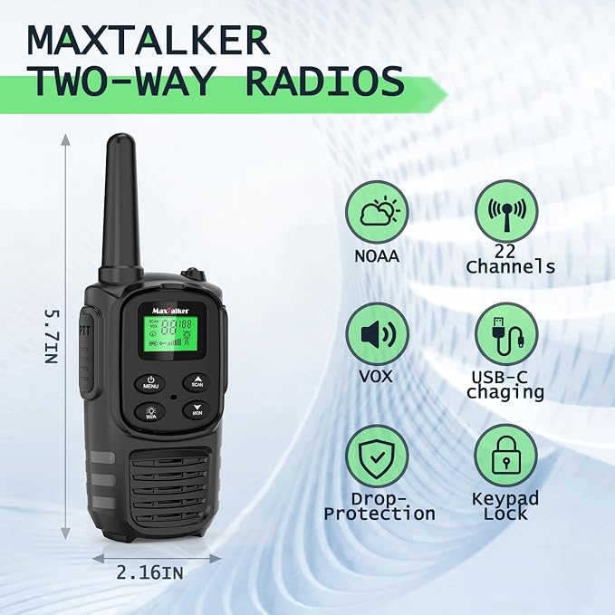 MaxTalker Walkie Talkies Long Range - Image 2