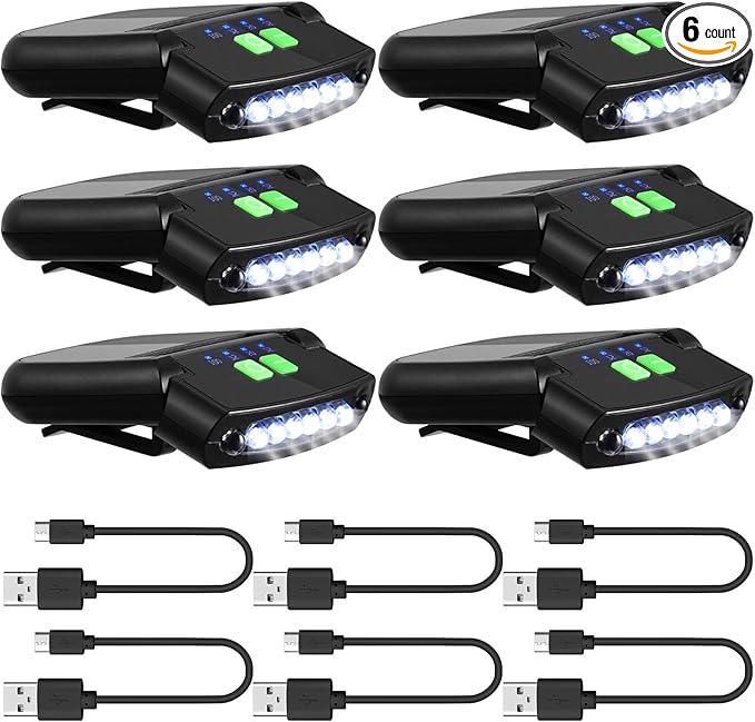 Mudder LED Clip on Cap Lights USB Rechargeable Cap Flashlight Clip Waterproof by Mudder