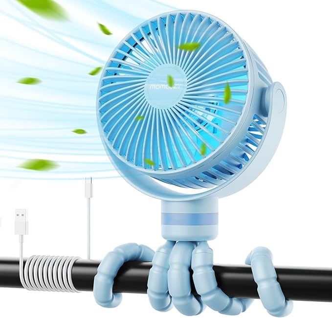 Momcozy 8000mAh Portable Stroller Fan, 27H Ultra-long Battery Life Detachable 4 by Momcozy