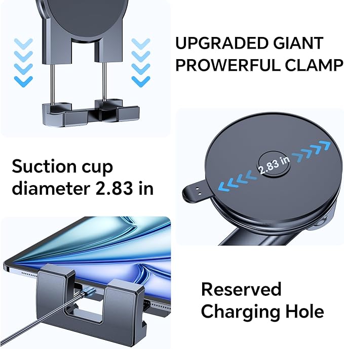 Tablet Holder for Car ipad Holder for Car【Windshield+Dash】Suction Cup ipad - Image 7