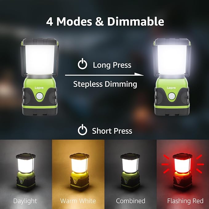 Lepro 1500LM Battery Powered LED Camping Lantern, Waterproof Tent Light - Image 4