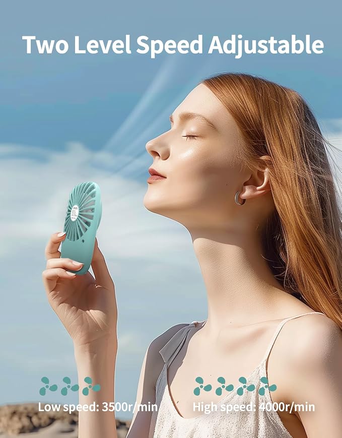 Aluan Handheld Mini Fan Powerful Small Personal Portable Speed Adjustable USB - Image 3
