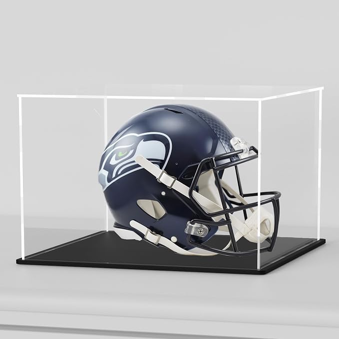 SVENJBB Mini Helmet Display Case, 7.5x5.5x5.5 Inch Acrylic Box by SVENJBB