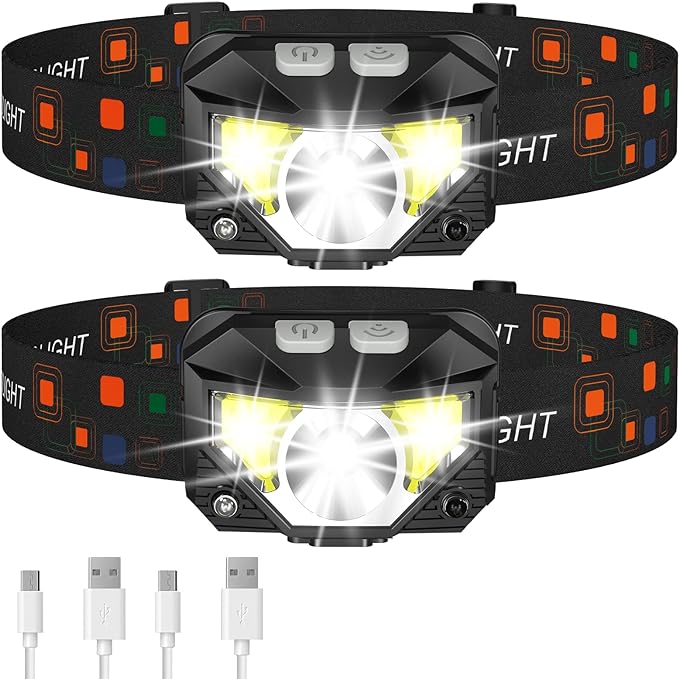 LHKNL Headlamp Flashlight, Lumen Ultra-Light Bright LED Rechargeable Headlight by LHKNLHOME