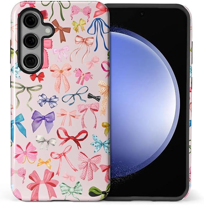 for Samsung Galaxy S23 FE Case, HL2 Aesthetic Color Bow Tie Hybrid 2 Layer Hard by Unknown