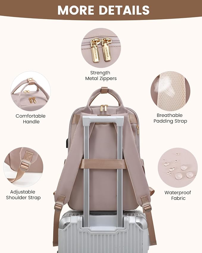 LOVEVOOK Laptop Backpack for Women 15.6 Inch Laptop Bag - Image 8
