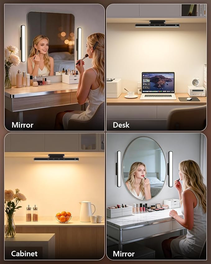 WILLED 3W Mirror Lights with Remote Control, Eye-Friendly Magnetic Light Bar - Image 7