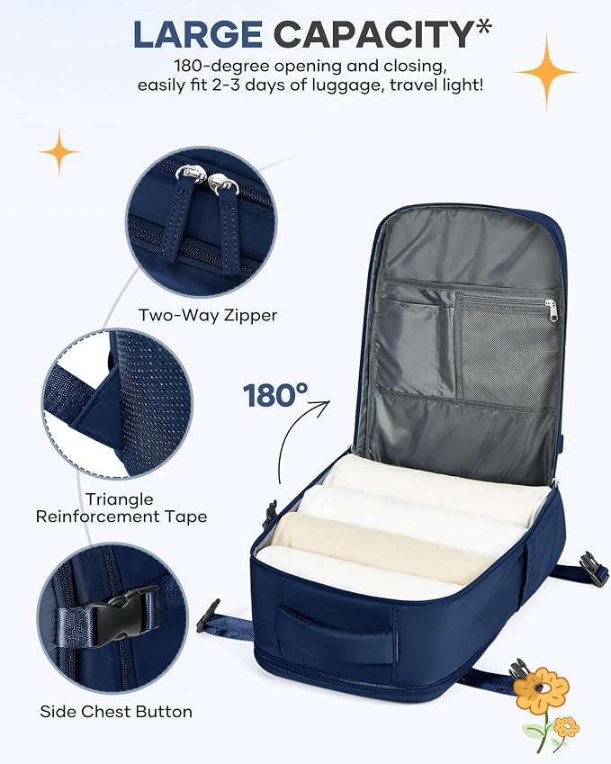 coofay Travel Backpack Carry on Flight Approved Carry on Backpack - Image 5