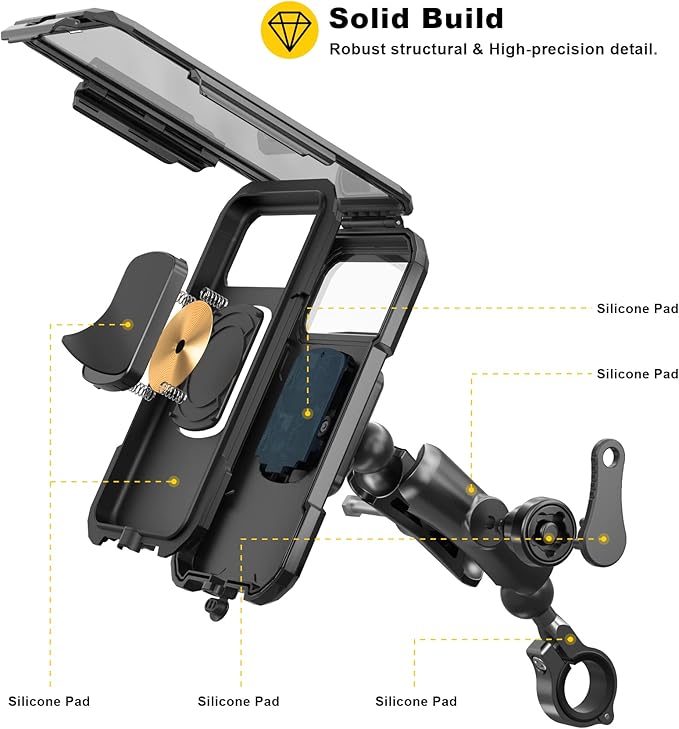 iMESTOU Anti-Theft Waterproof Motorcycle Phone Mount Bike Mobile Holder Double - Image 7