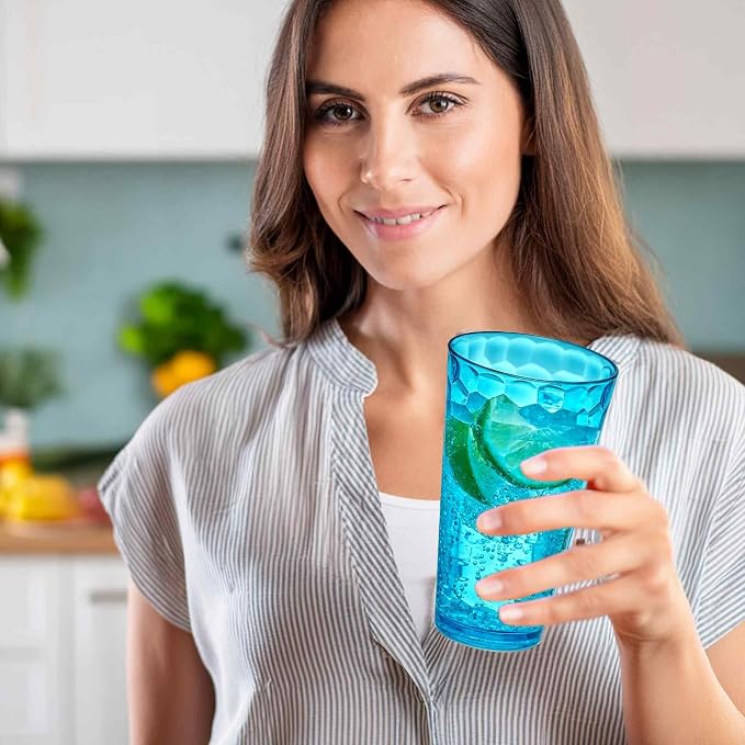 Amazing Abby - Iceberg - 24-Ounce Plastic Tumblers, Mixed-Color High-Balls - Image 2