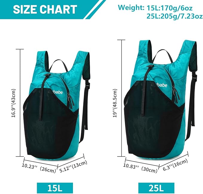 Ultra Lightweight Foldable Backpack, Water Resistant Small Packable Hiking - Image 3