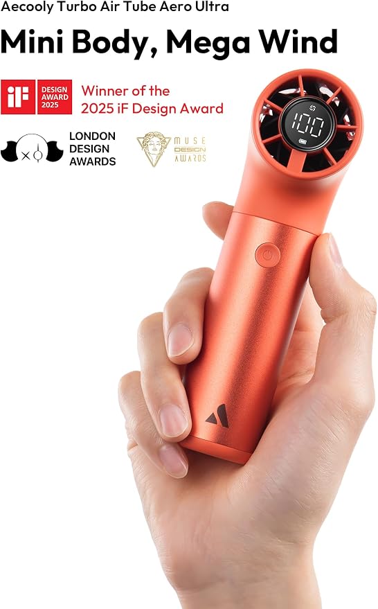 Aecooly Portable Handheld Fan, Powerful Turbo Mini Fan, 19000 RPM High Speed - Image 2