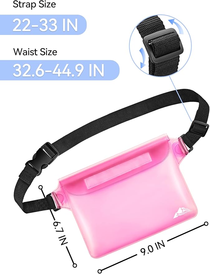 HEETA Waterproof Fanny Pack, Waterproof Pouch Dry Bag 2/3/4 Pack - Image 4