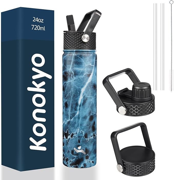 Konokyo Insulated Water Bottle 24oz Stainless Steel Sport Bottles by Konokyo