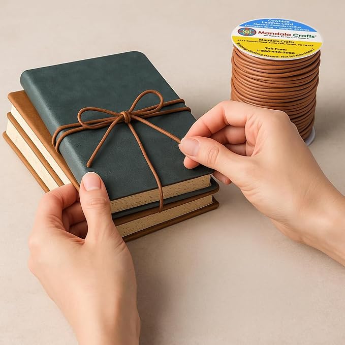 Mandala Crafts Round Genuine Copper Leather Cord - Image 7