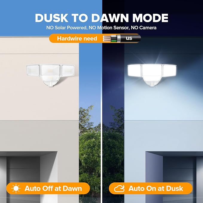 LUTEC 80W Dusk to Dawn Flood Lights Outdoor, 9000LM Super Bright LED Security - Image 2